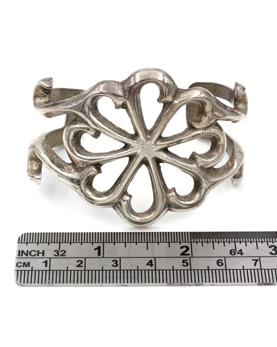 Navajo Cast Sterling Silver Cuff Bracelet